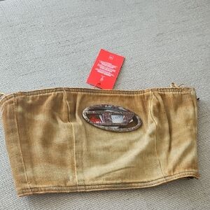 Diesel Gold Tube Top with Camo Accent